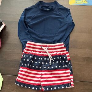 Carter's Navy and Red Kids Swim Set